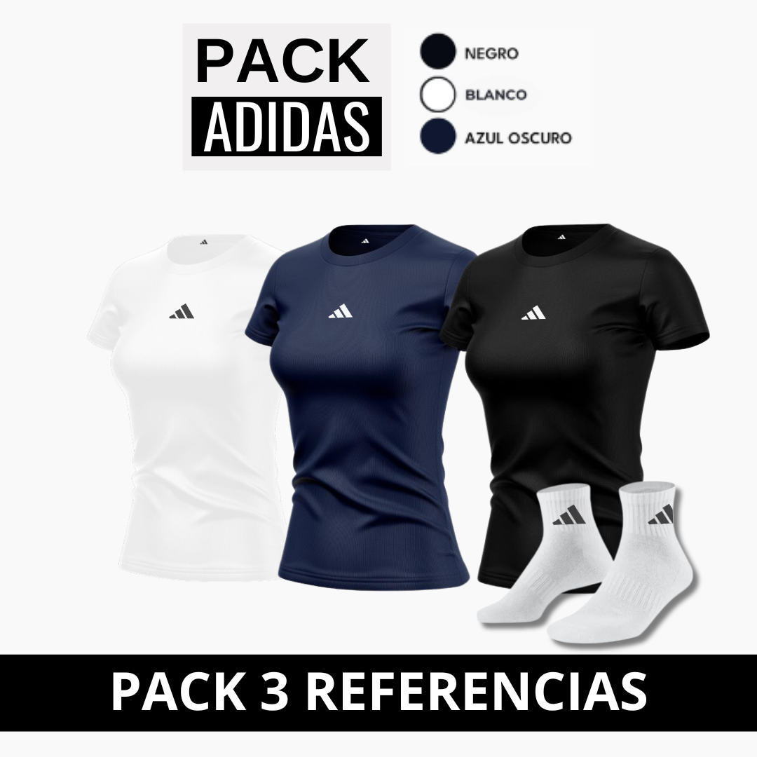 Pack X3 Camisetas Adidas Dama