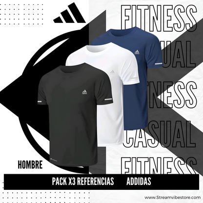 Pack X3 Camisetas Adidas- Caballero