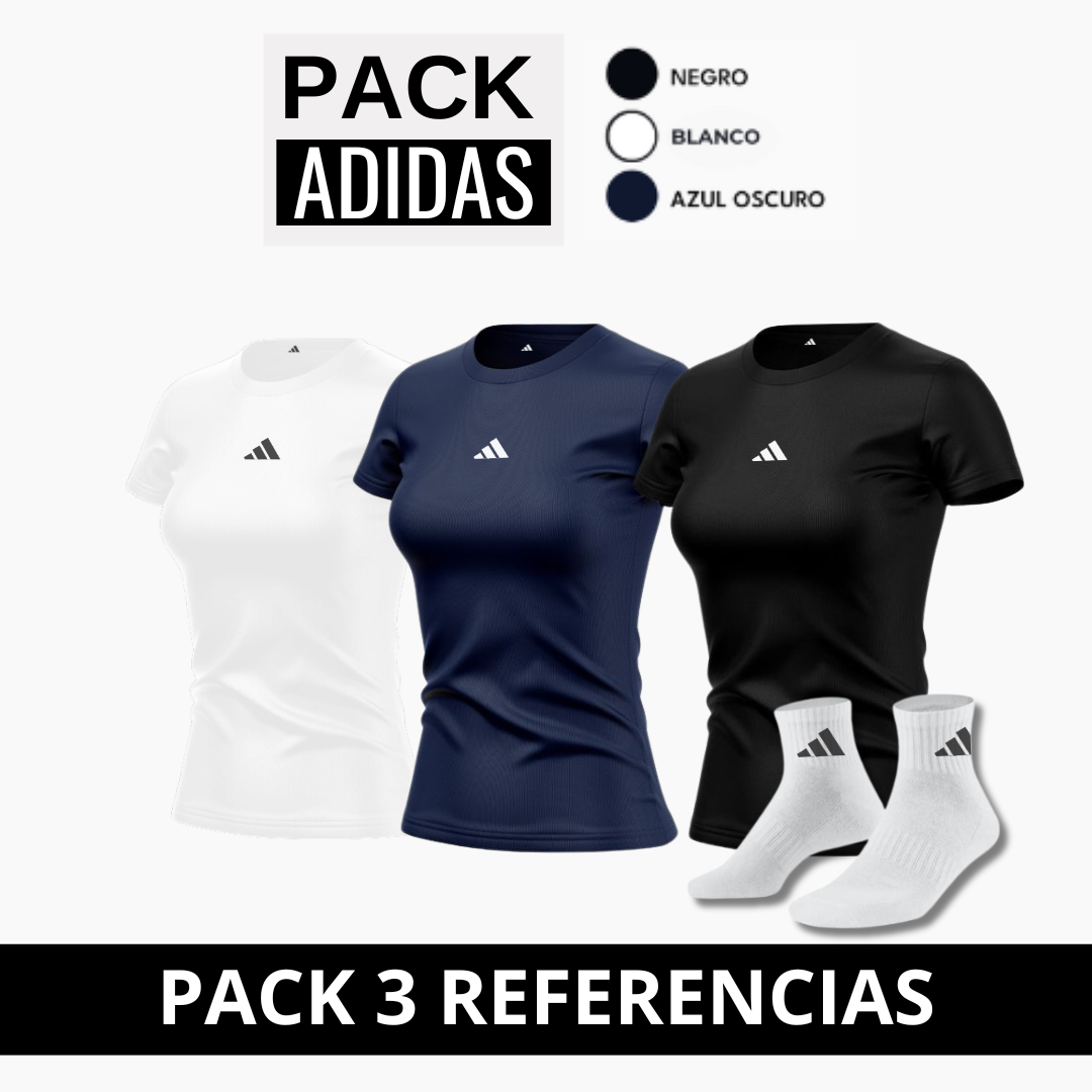 Pack X3 Camisetas Adidas- Dama